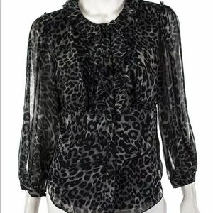 COPY - DVF MCKENNA ANIMAL PRINT SILK BLOUSE SIZE …
